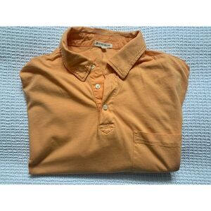 Peter Millar Shirt Mens Large Orange Pima Cotton Polo Short Sleeve‎